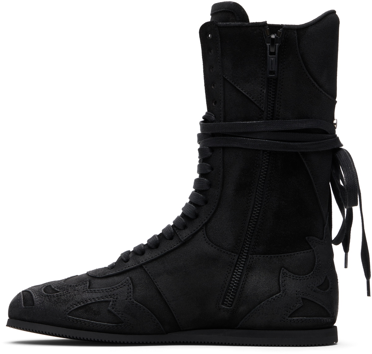 Ann Demeulemeester Black Palne High-Top Boxing Sneakers
