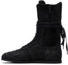 Ann Demeulemeester Black Palne High-Top Boxing Sneakers
