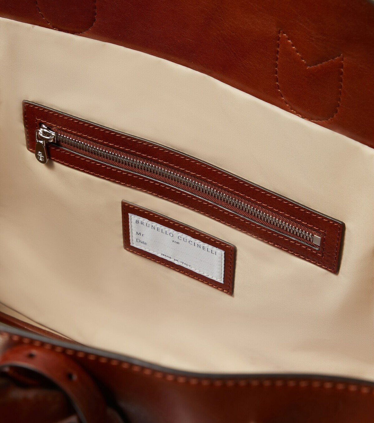 Brunello Cucinelli Country leather tote bag