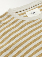 Folk - Classic Striped Slub Cotton-Jersey T-Shirt - Yellow