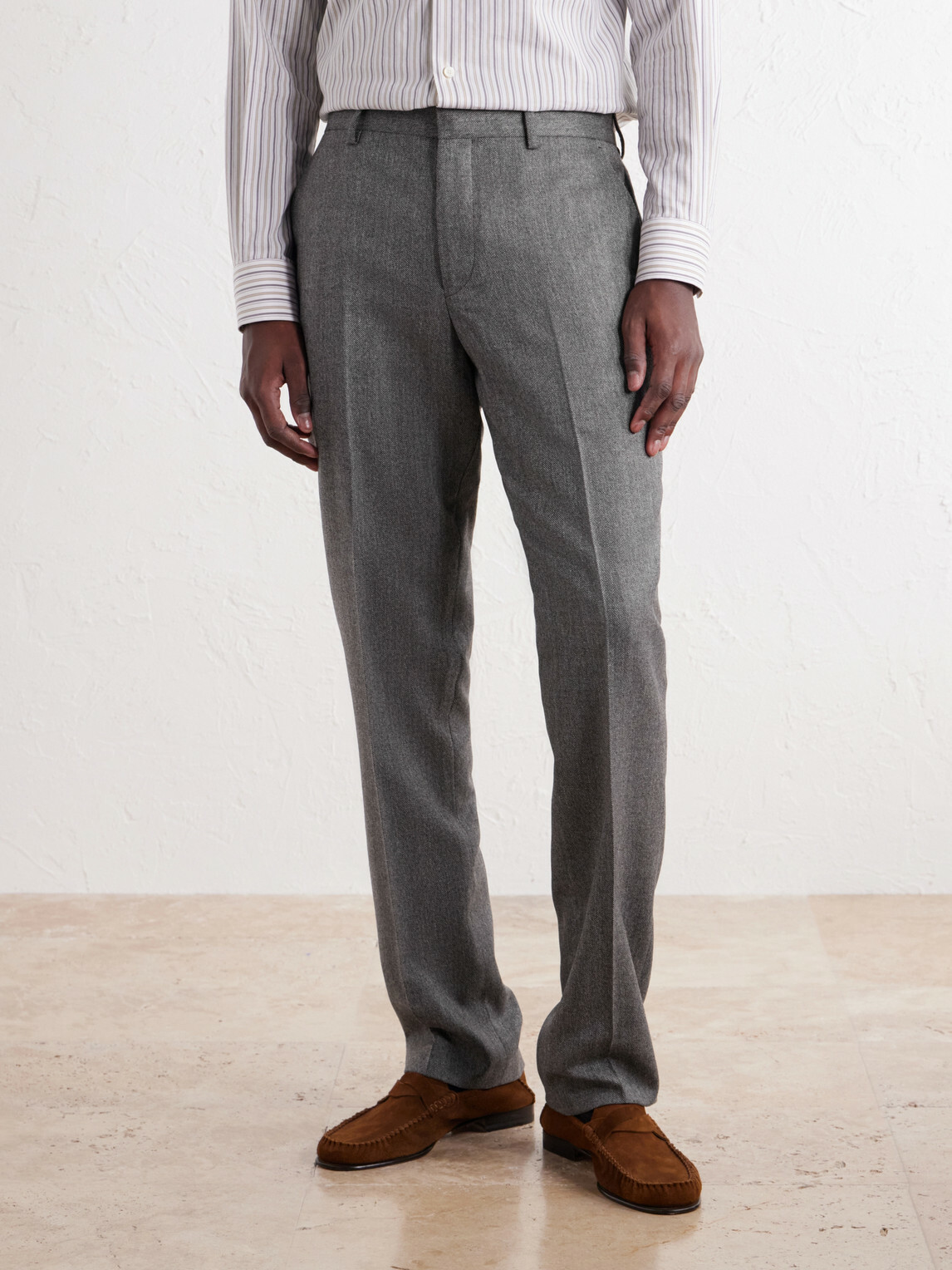 Paul Smith - Brierley Straight-Leg Herringbone Wool and Cashmere-Blend Suit Trousers - Gray