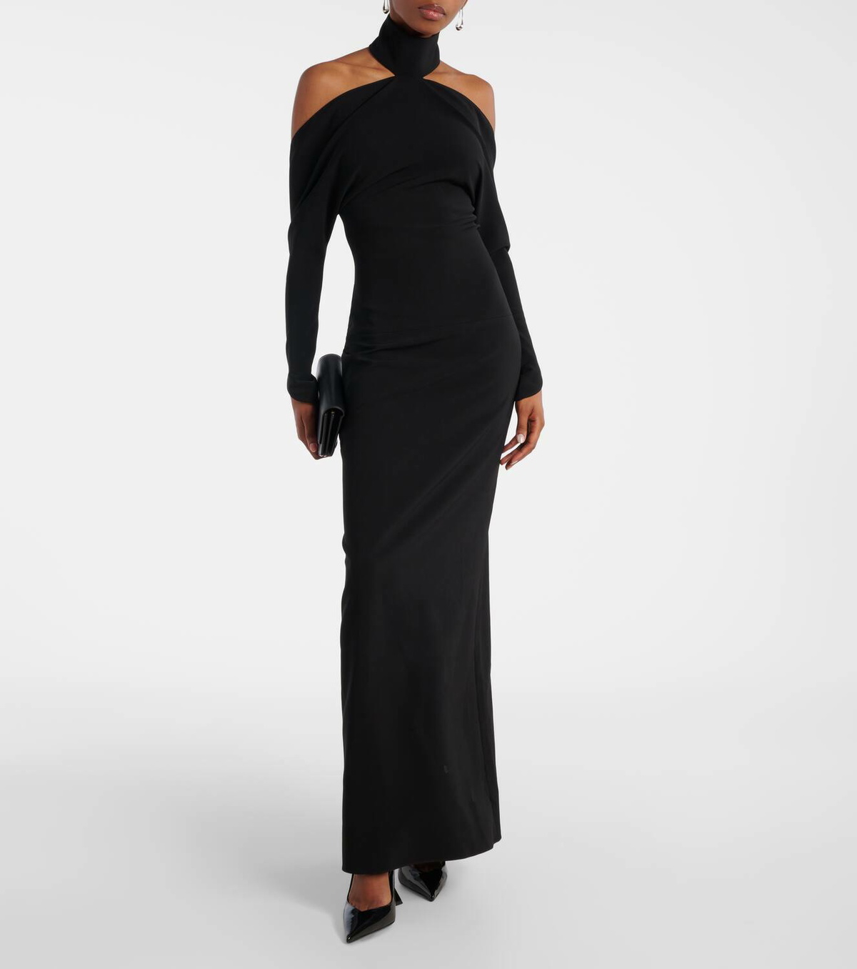 Courrèges Circle open-back high-neck gown