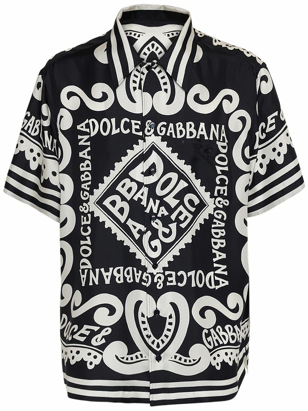 Photo: DOLCE & GABBANA - Bandana Printed Silk Twill Bowling Shirt