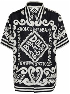 DOLCE & GABBANA - Bandana Printed Silk Twill Bowling Shirt