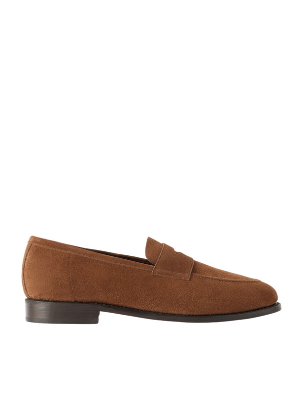 Photo: MORJAS - Suede Penny Loafers - Brown