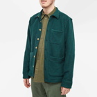 Foret Men's Ivy Wool Fleece Overshirt in Dark Green