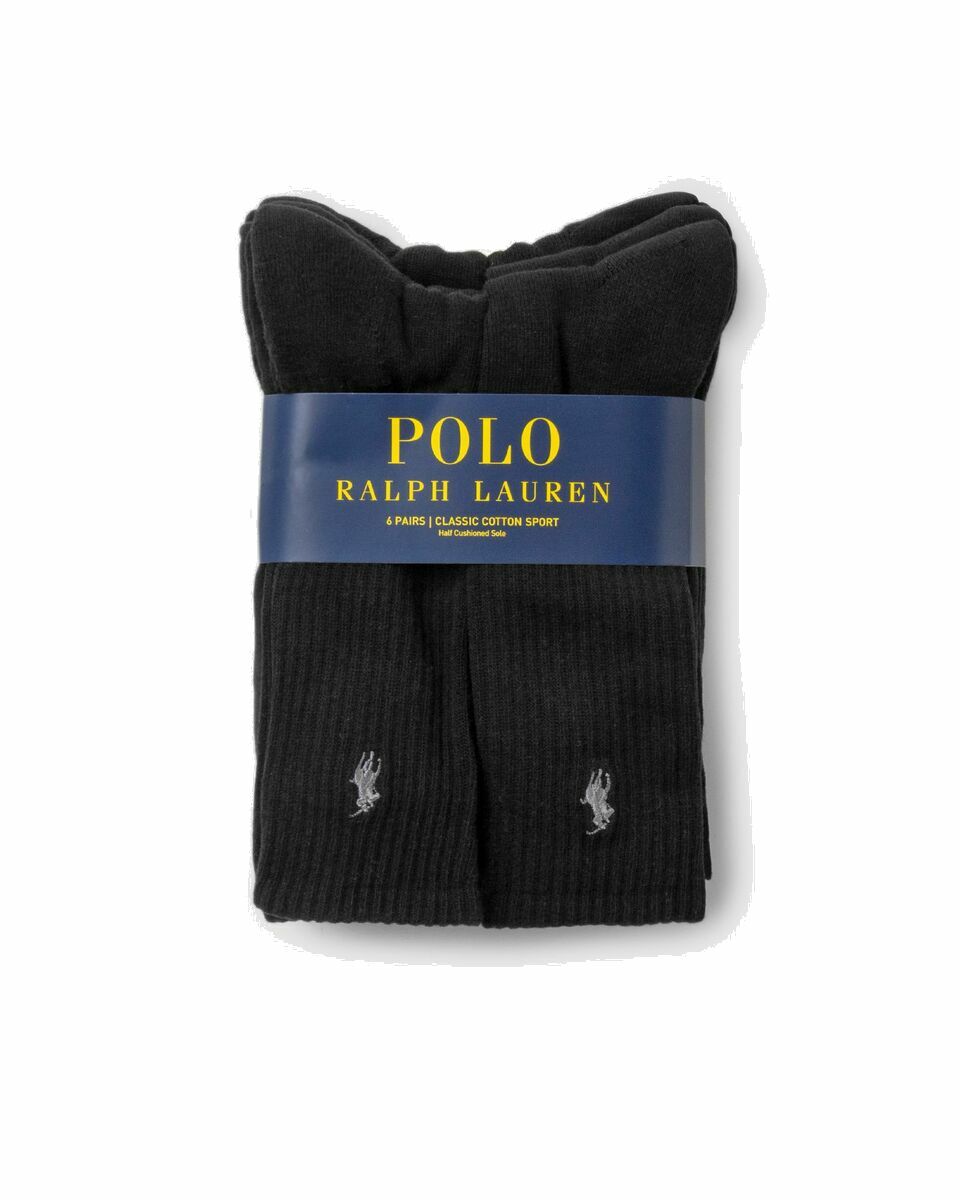 Photo: Polo Ralph Lauren Crew Socks 6 Pack Black - Mens - Socks