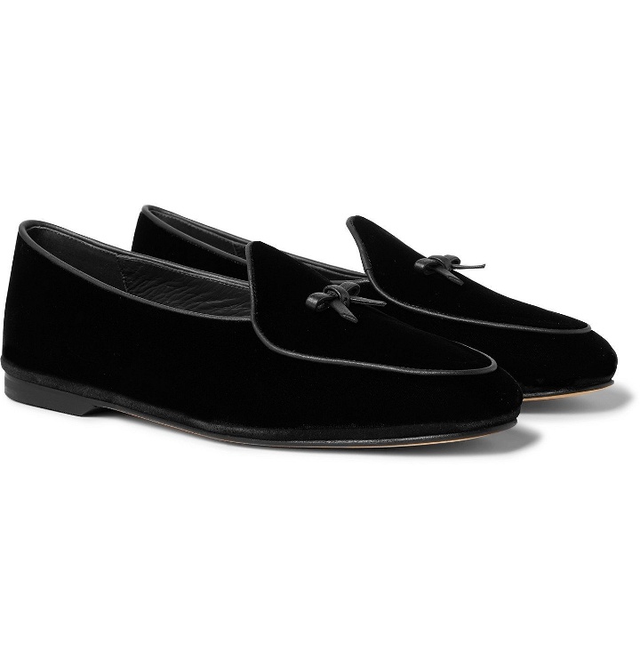 Photo: Rubinacci - Marphy Leather-Trimmed Velvet Tasselled Loafers - Black
