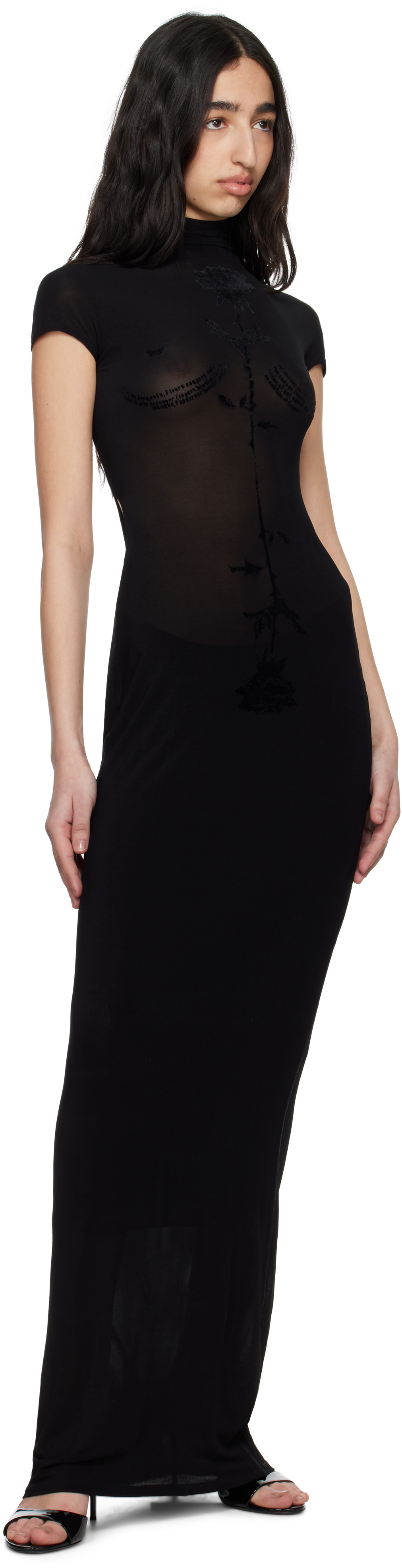 Jean Paul Gaultier Black Light Viscose Jersey Sleeveless