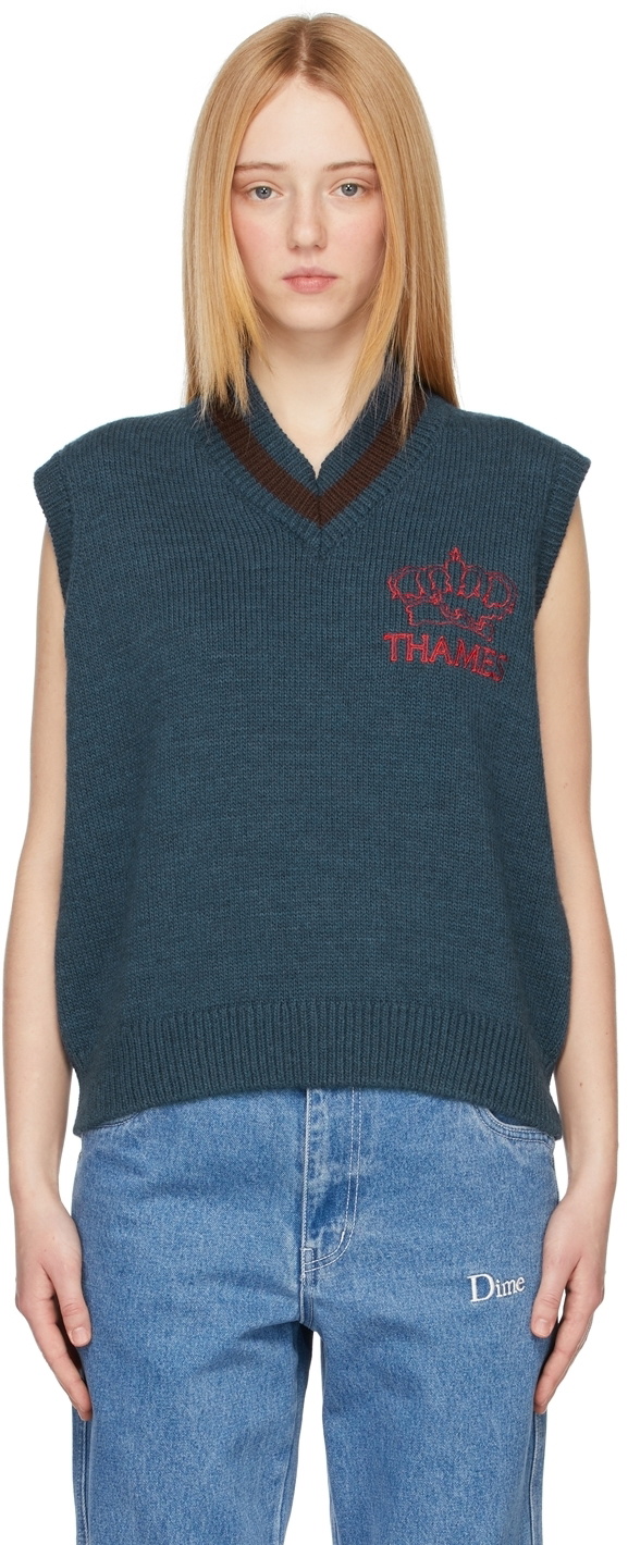 Thames MMXX Navy Knit Logo Vest