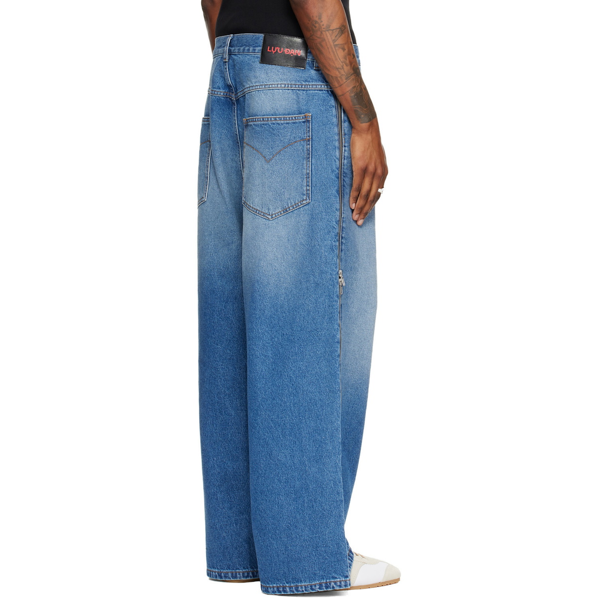 LU'U DAN Blue Side Zip Jeans