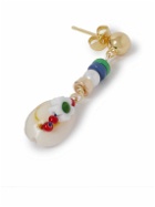 éliou - Gal Gold-Plated Pearl, Shell and Enamel Single Earring