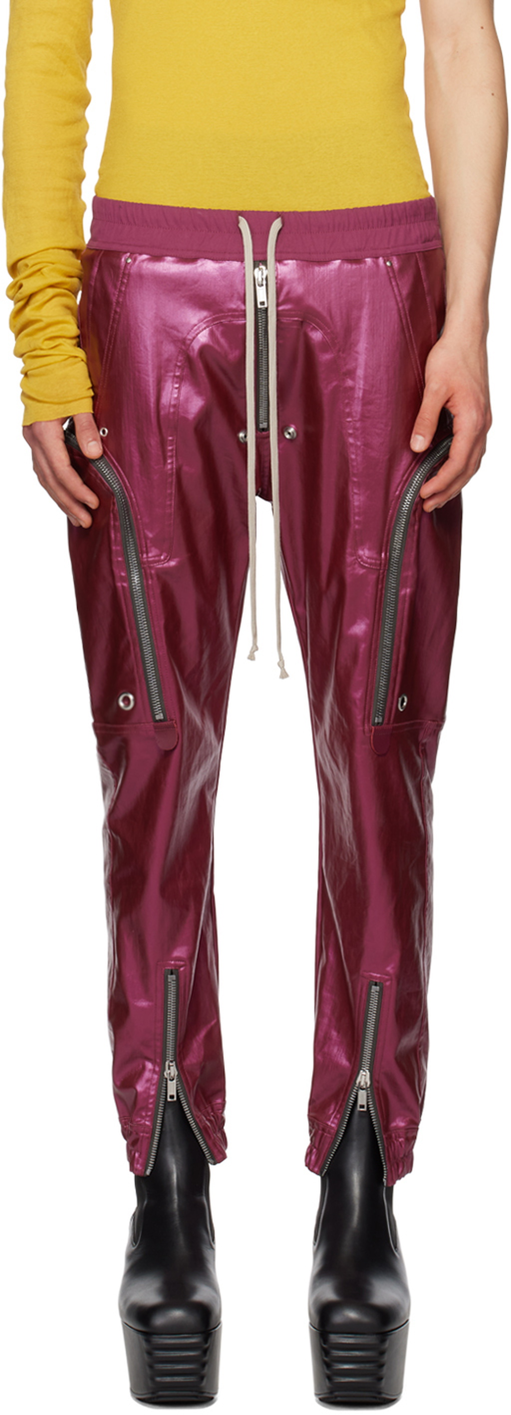 Rick Owens Pink Bauhaus Denim Cargo Pants Rick Owens