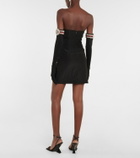 David Koma Moiré minidress and embellished gloves