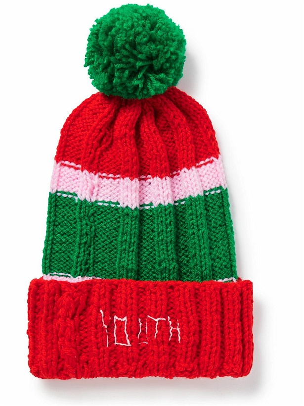 Photo: Liberal Youth Ministry - Striped Tasseled Ribbed-Knit Beanie