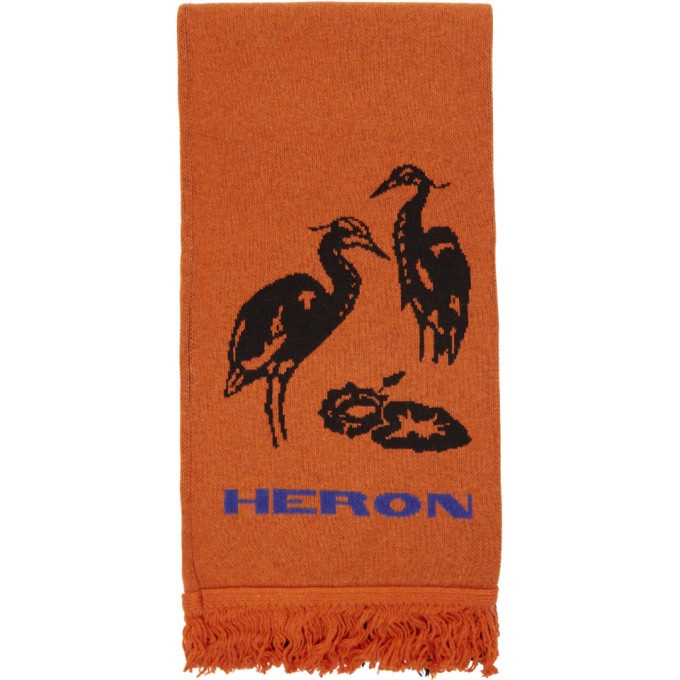 Photo: Heron Preston Black and Orange Double Color Scarf
