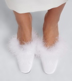 Mach & Mach Bridal feather-trimmed mules