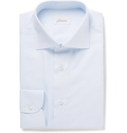 Brioni - Light-Blue Cutaway-Collar Gingham Cotton Shirt - Men - Light blue