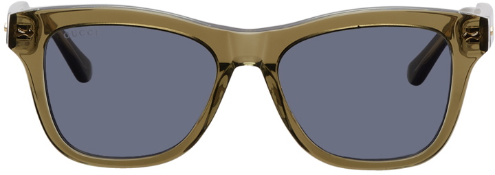 Photo: Gucci Green Acetate Square Sunglasses