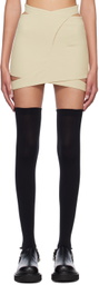 J KOO Beige Cutout Miniskirt
