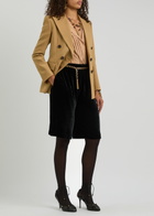 Chloe Double-breasted Wool Blazer Beige
