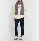 Loewe - Eye/LOEWE/Nature Logo-Appliquéd Mélange Cotton-Blend Scarf - Purple