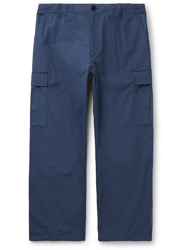 Photo: KENZO - Straight-Leg Cotton-Ripstop Cargo Trousers - Blue