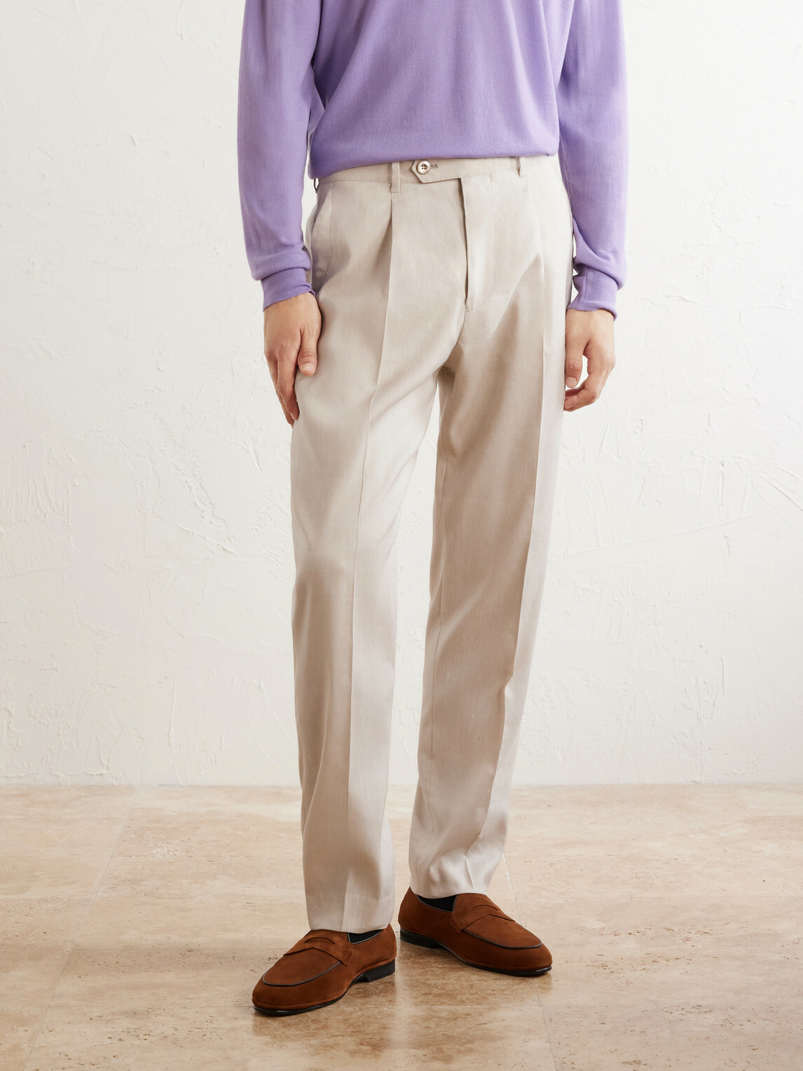Paul Smith - Straight-Leg Linen and Wool-Blend Trousers - Neutrals