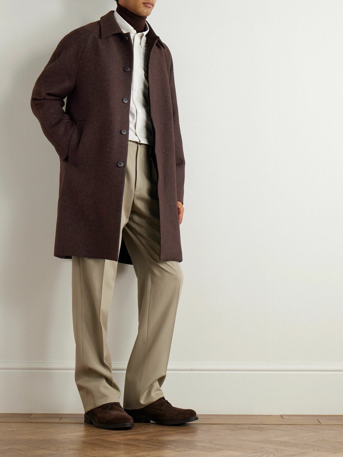 Sunspel - Harris Wool-Tweed Car Coat - Brown