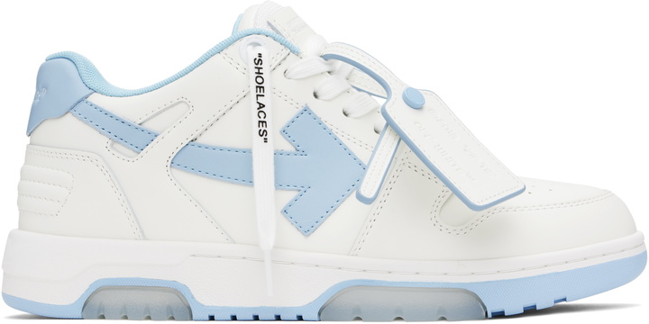 Photo: Off-White White & Blue Out Of Office Sneakers