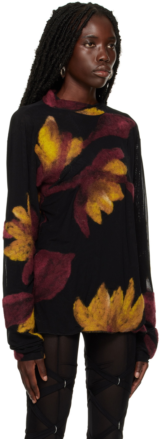 Feben Black Petal Sweater