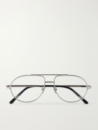 TOM FORD - Aviator-Style Titanium Glasses - Silver