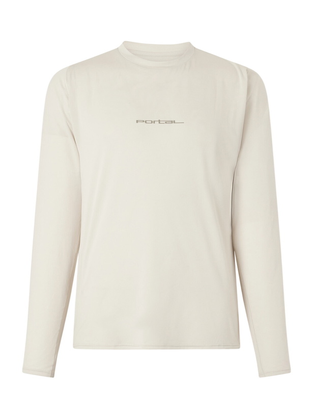 Photo: Portal - Lateral Peak Logo-Print Recycled-Jersey T-Shirt - Neutrals