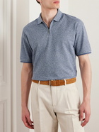 Loro Piana - Cotton and Linen-Blend Polo Shirt - Blue