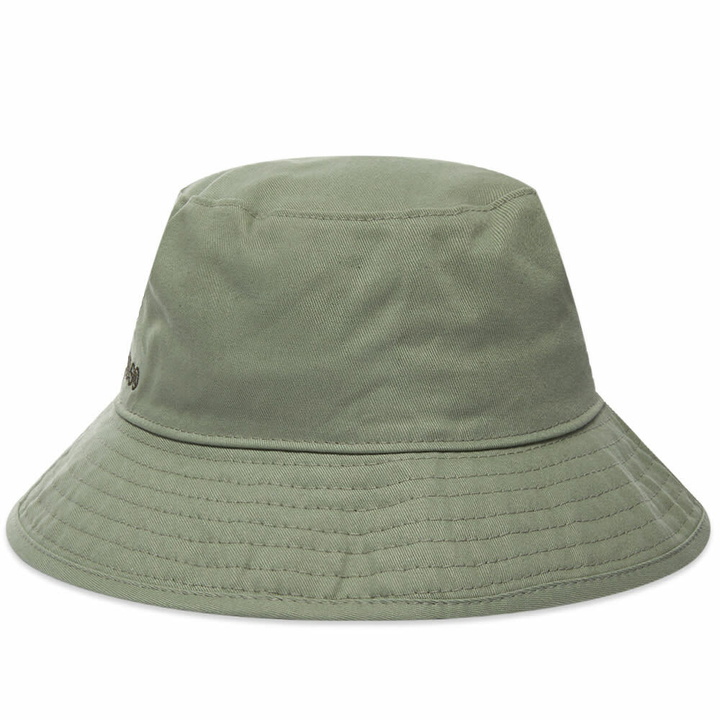 Photo: Acne Studios Brimmo Twill Logo Bucket Hat in Sage Green