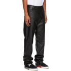 Off-White Black Leather Formal Pants