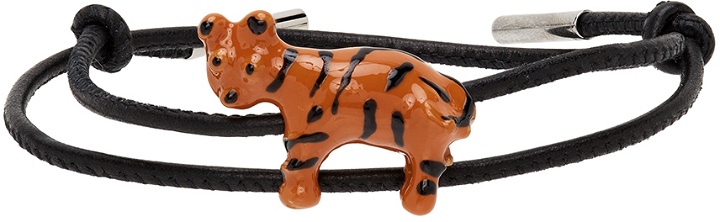 Photo: Marni Black & Orange Leather Tiger Bracelet