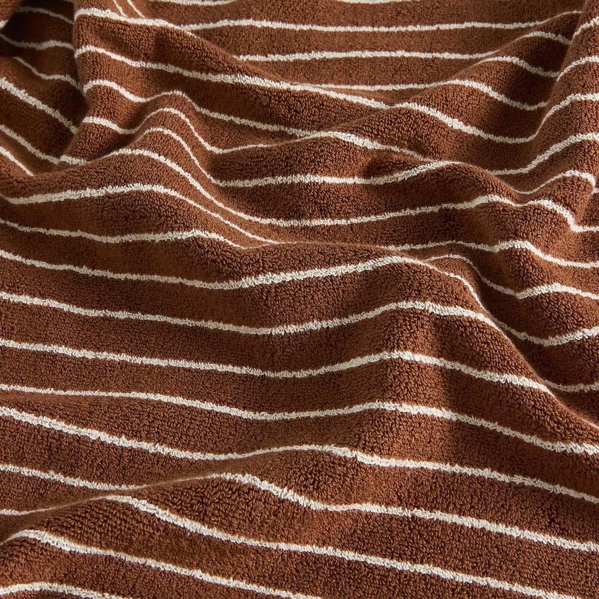 Tekla Fabrics Organic Terry Bath Towel in Rust Stripes 