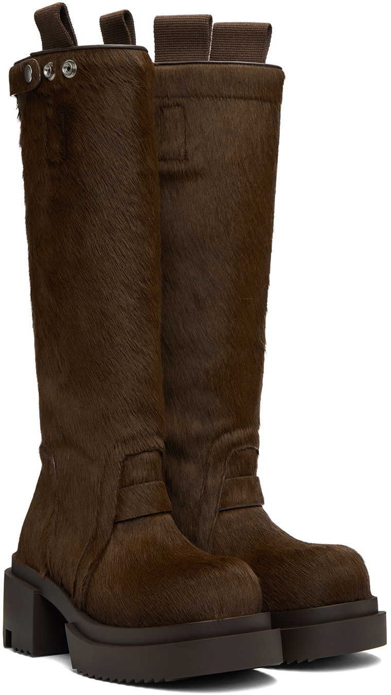 Rick Owens Brown Pull On Bogun Boots Rick Owens