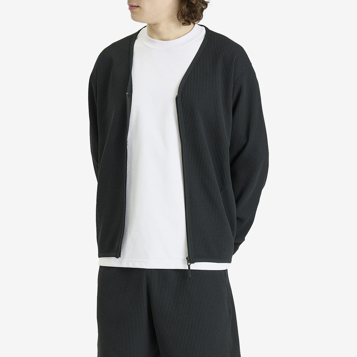 Goldwin Men's Waffle Light Cardigan in Black