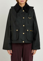 Barbour Reighton Detachable-hood Waxed Cotton Jacket Black