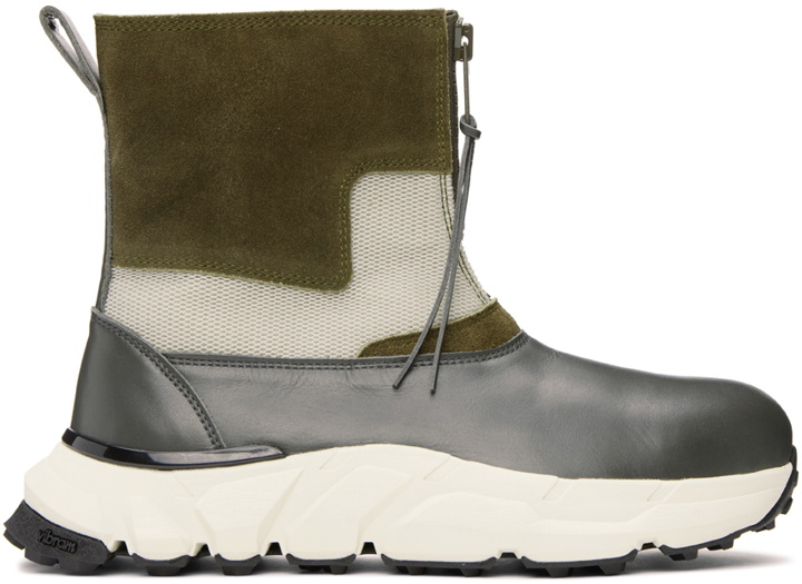 Photo: Undercoverism Gray Leather Zip Up Boots
