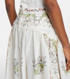 Agua by Agua Bendita Curua floral linen midi skirt