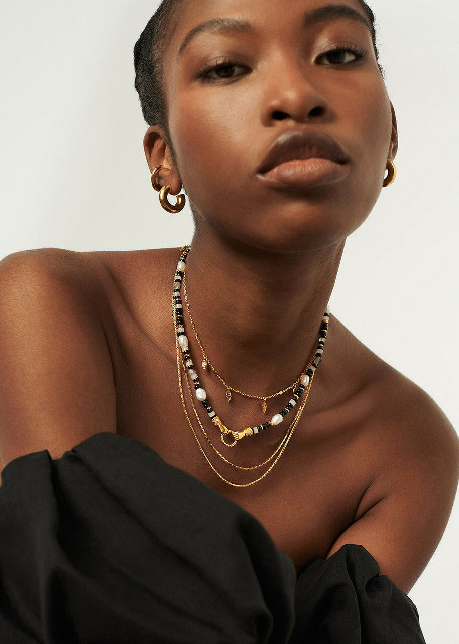 Missoma X Harris Reed In Good Hands Beaded Necklace - Black