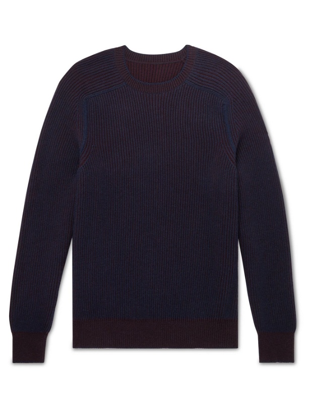 Photo: Sease - Reversible Ribbed Cashmere Sweater - Blue