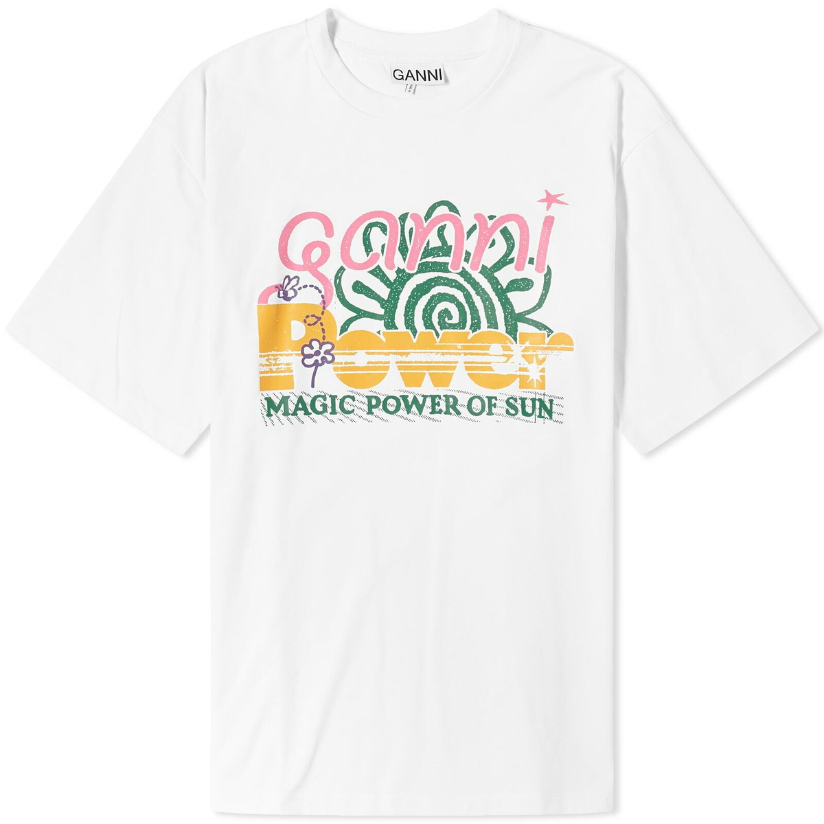 GANNI Women's Sun T-Shirt in Bright White GANNI