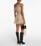 Gucci - One-shoulder dotted tulle minidress