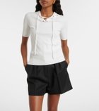 Max Mara Ribbed-knit lace-up top