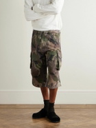 424 - Straight-Leg Camouflage-Print Cotton-Ripstop Drawstring Cargo Shorts - Green