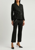 High Ceremony Striped Crepe Blazer Black